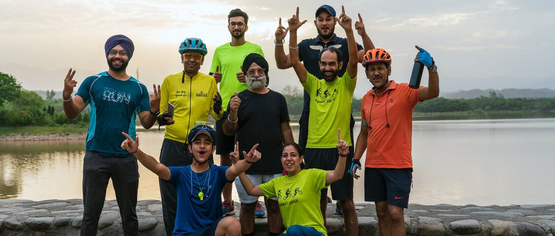 Group of South Asian bikers.