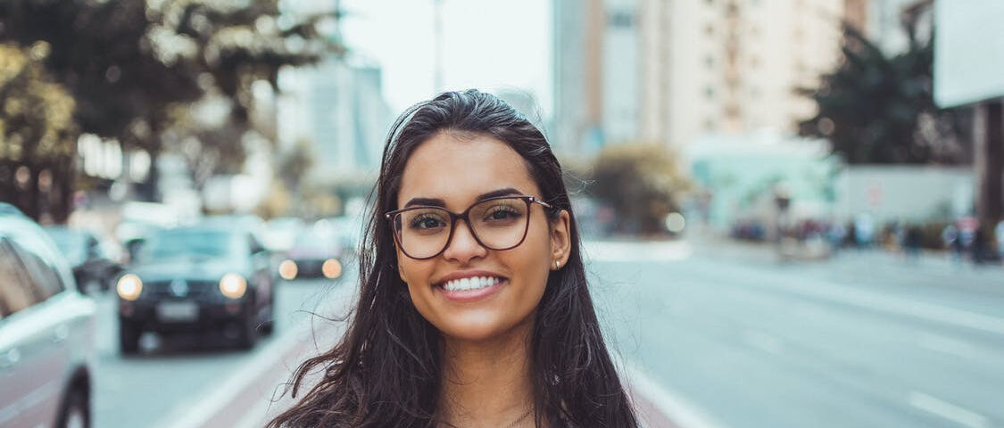 Smiling Indian woman.